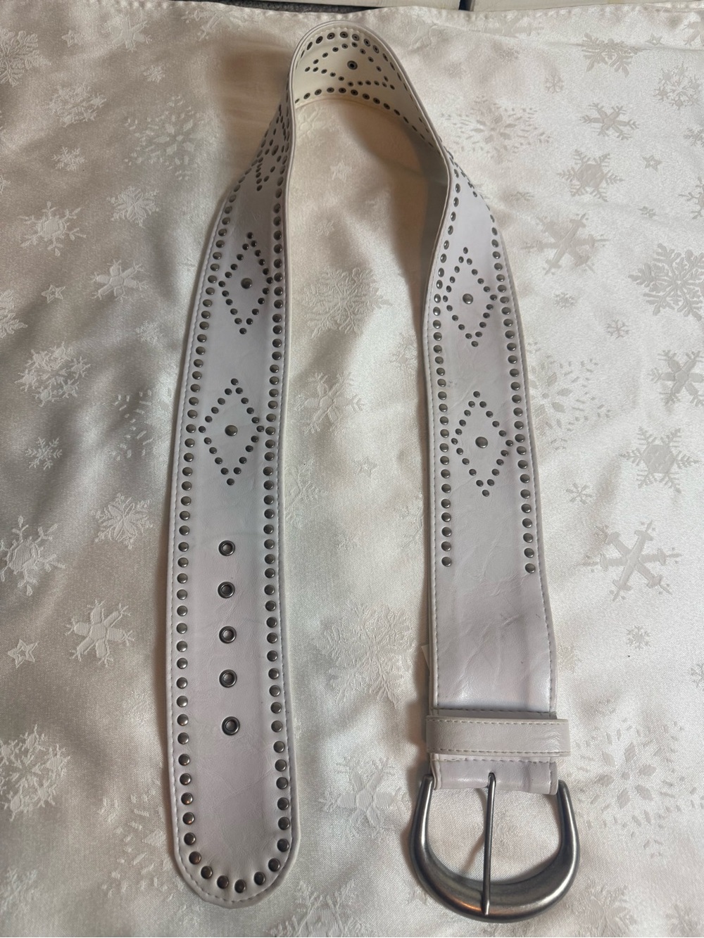 Xhilaration White Studded Belt XL Y2K Western Cowgirl Boho Indie Sleaze Wide